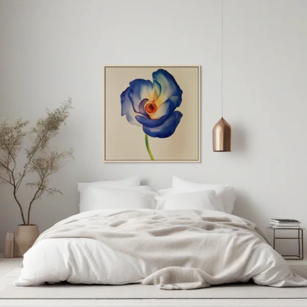 Fleur bleue, peinture aquarelle en vente sur la galerie d'art en ligne