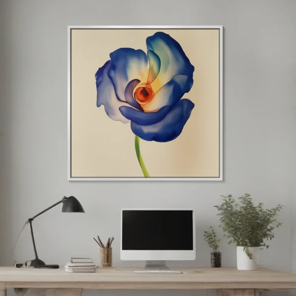 Fleur bleue, peinture aquarelle en vente sur la galerie d'art en ligne