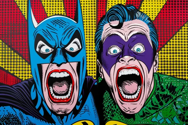 Batman sort son Joker, pop art en vente sur la galerie d'art en ligne