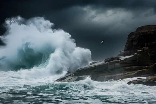 La vague et le goéland, photographie marine inspiré de Ansel Adams et Sebastião Salgado