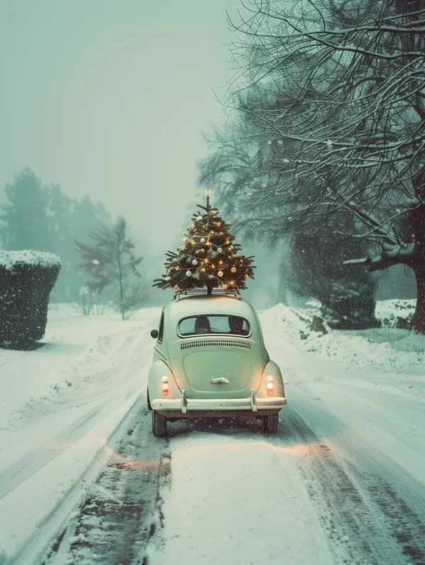 Mon beau sapin, photo d'art sur le thème de Noël inspiré de Wes Anderson et Saul Leiter