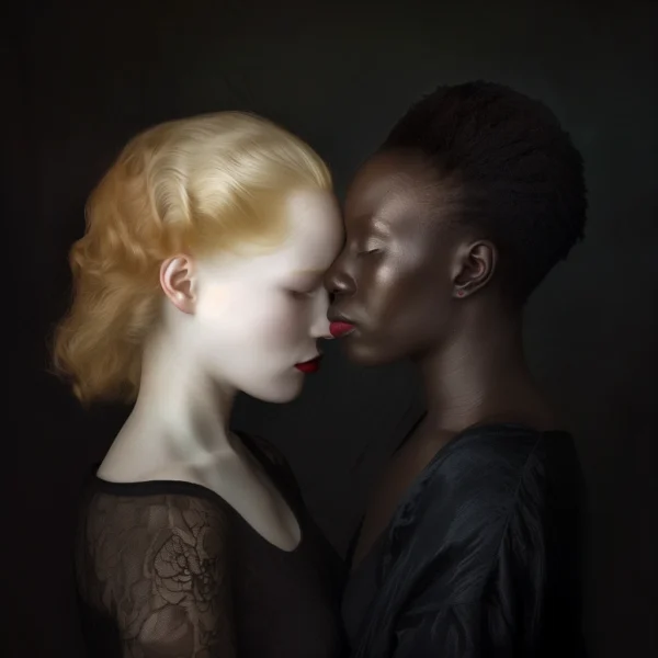 Portrait de femmes, portrait de deux femmes en intimité inspiré de Robert Mapplethorpe et Zanele Muholi