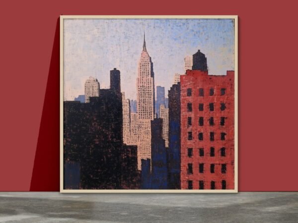 New York matin clair, peinture post-impressionniste inspiré de Edward Hopper et Camille Pissarro